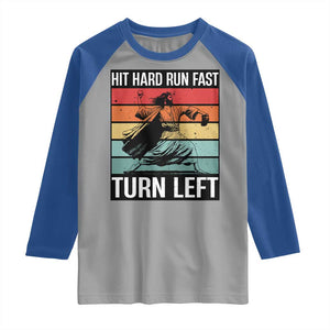 Hit Hard Run Fast Turn Left Raglan Shirt Funny Jesus Baseball Player TS14 Sport Gray Royal Print Your Wear