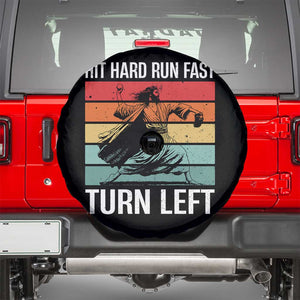 Hit Hard Run Fast Turn Left Spare Tire Cover Funny Jesus Baseball Player TS14 Black Print Your Wear