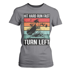 Hit Hard Run Fast Turn Left T Shirt For Women Funny Jesus Baseball Player TS14 Charcoal Print Your Wear