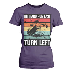 Hit Hard Run Fast Turn Left T Shirt For Women Funny Jesus Baseball Player TS14 Purple Print Your Wear