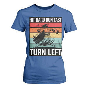 Hit Hard Run Fast Turn Left T Shirt For Women Funny Jesus Baseball Player TS14 Royal Blue Print Your Wear