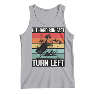 Hit Hard Run Fast Turn Left Tank Top Funny Jesus Baseball Player TS14 Athletic Heather Print Your Wear