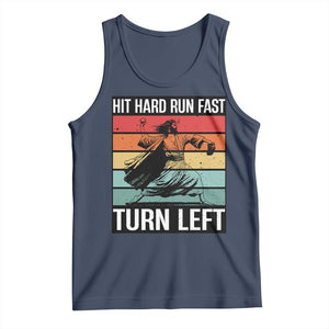 Hit Hard Run Fast Turn Left Tank Top Funny Jesus Baseball Player TS14 Navy Print Your Wear