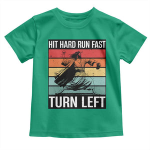 Hit Hard Run Fast Turn Left Toddler T Shirt Funny Jesus Baseball Player TS14 Irish Green Print Your Wear