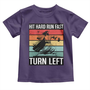 Hit Hard Run Fast Turn Left Toddler T Shirt Funny Jesus Baseball Player TS14 Purple Print Your Wear
