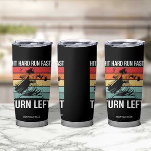 Hit Hard Run Fast Turn Left Tumbler Cup Funny Jesus Baseball Player TS14 Print Your Wear