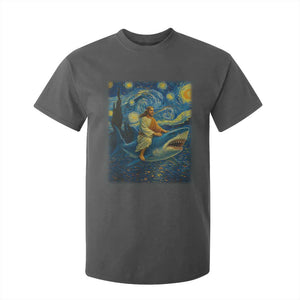 Jesus Shark Stary Night T Shirt For Kid Artist Van Gogh Christian TS14 Dark Heather Print Your Wear