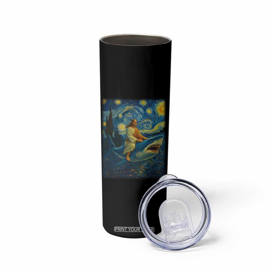 Jesus Shark Stary Night Skinny Tumbler Artist Van Gogh Christian TS14 Print Your Wear