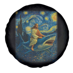 Jesus Shark Stary Night Spare Tire Cover Artist Van Gogh Christian TS14 Print Your Wear