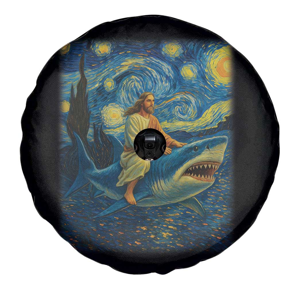 Jesus Shark Stary Night Spare Tire Cover Artist Van Gogh Christian TS14 Print Your Wear