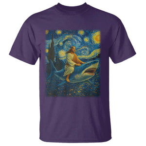 Jesus Shark Stary Night T Shirt Artist Van Gogh Christian TS14 Purple Print Your Wear