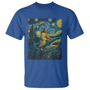 Jesus Shark Stary Night T Shirt Artist Van Gogh Christian TS14 Royal Blue Print Your Wear