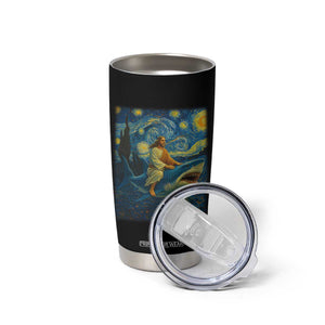 Jesus Shark Stary Night Tumbler Cup Artist Van Gogh Christian TS14 Print Your Wear
