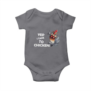 Funny Cute Chicken Baby Onesie Yep I Talk To Chickens Farm Animal Lover TS14 Charcoal Print Your Wear