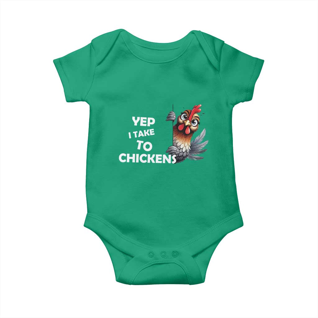 Funny Cute Chicken Baby Onesie Yep I Talk To Chickens Farm Animal Lover TS14 Irish Green Print Your Wear