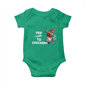 Funny Cute Chicken Baby Onesie Yep I Talk To Chickens Farm Animal Lover TS14 Irish Green Print Your Wear