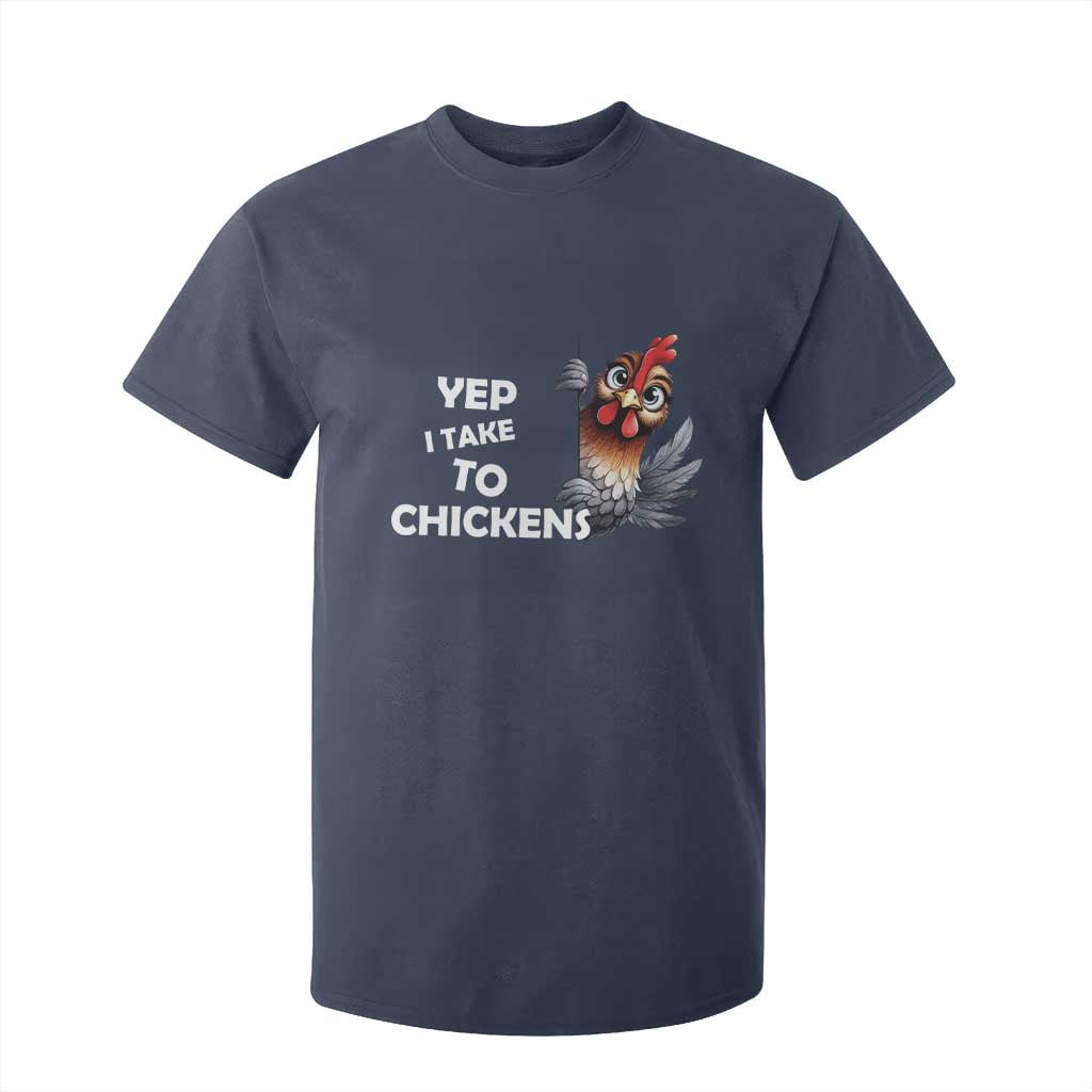 Funny Cute Chicken T Shirt For Kid Yep I Talk To Chickens Farm Animal Lover TS14 Navy Print Your Wear