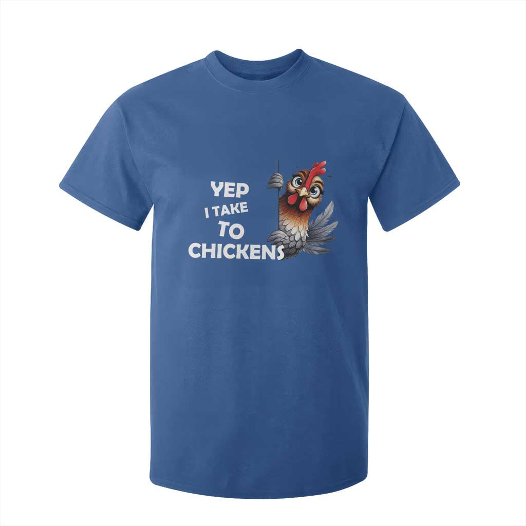 Funny Cute Chicken T Shirt For Kid Yep I Talk To Chickens Farm Animal Lover TS14 Royal Blue Print Your Wear