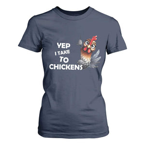 Funny Cute Chicken T Shirt For Women Yep I Talk To Chickens Farm Animal Lover TS14 Navy Print Your Wear
