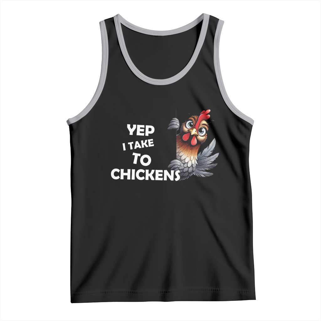 Funny Cute Chicken Tank Top Yep I Talk To Chickens Farm Animal Lover TS14 Black Athletic Heather Print Your Wear