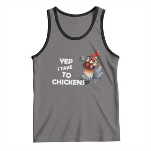 Funny Cute Chicken Tank Top Yep I Talk To Chickens Farm Animal Lover TS14 Deep Heather Black Print Your Wear
