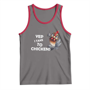 Funny Cute Chicken Tank Top Yep I Talk To Chickens Farm Animal Lover TS14 Deep Heather Red Print Your Wear