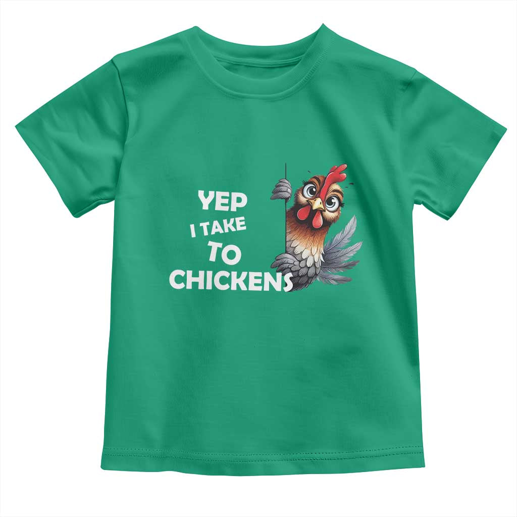 Funny Cute Chicken Toddler T Shirt Yep I Talk To Chickens Farm Animal Lover TS14 Irish Green Print Your Wear