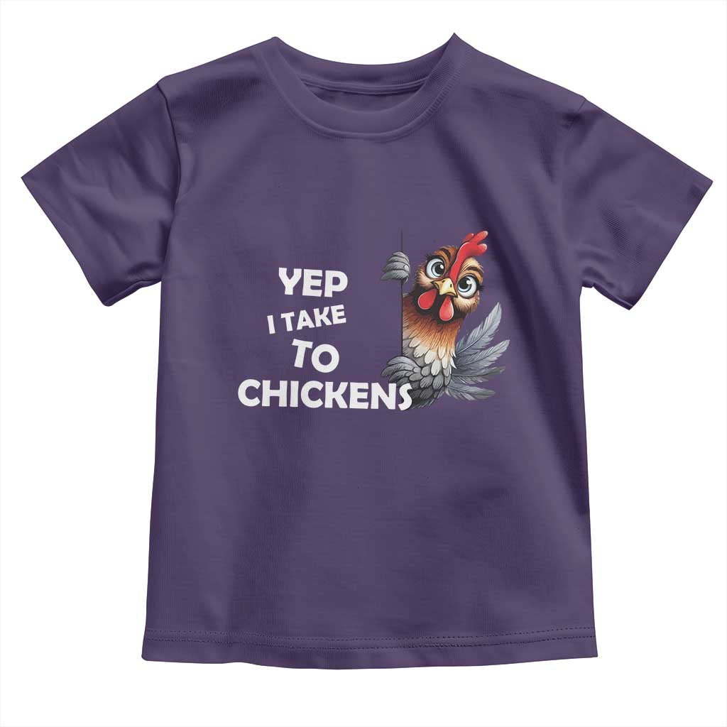 Funny Cute Chicken Toddler T Shirt Yep I Talk To Chickens Farm Animal Lover TS14 Purple Print Your Wear