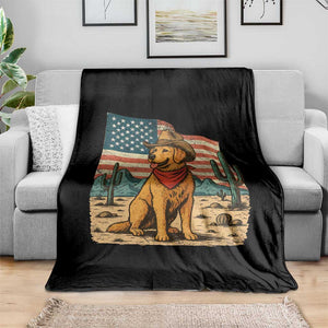 Patriotic Cowboy Dog Throw Blanket American Flag Western Country TS14 Print Your Wear