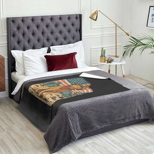 Patriotic Cowboy Dog Throw Blanket American Flag Western Country TS14 Print Your Wear