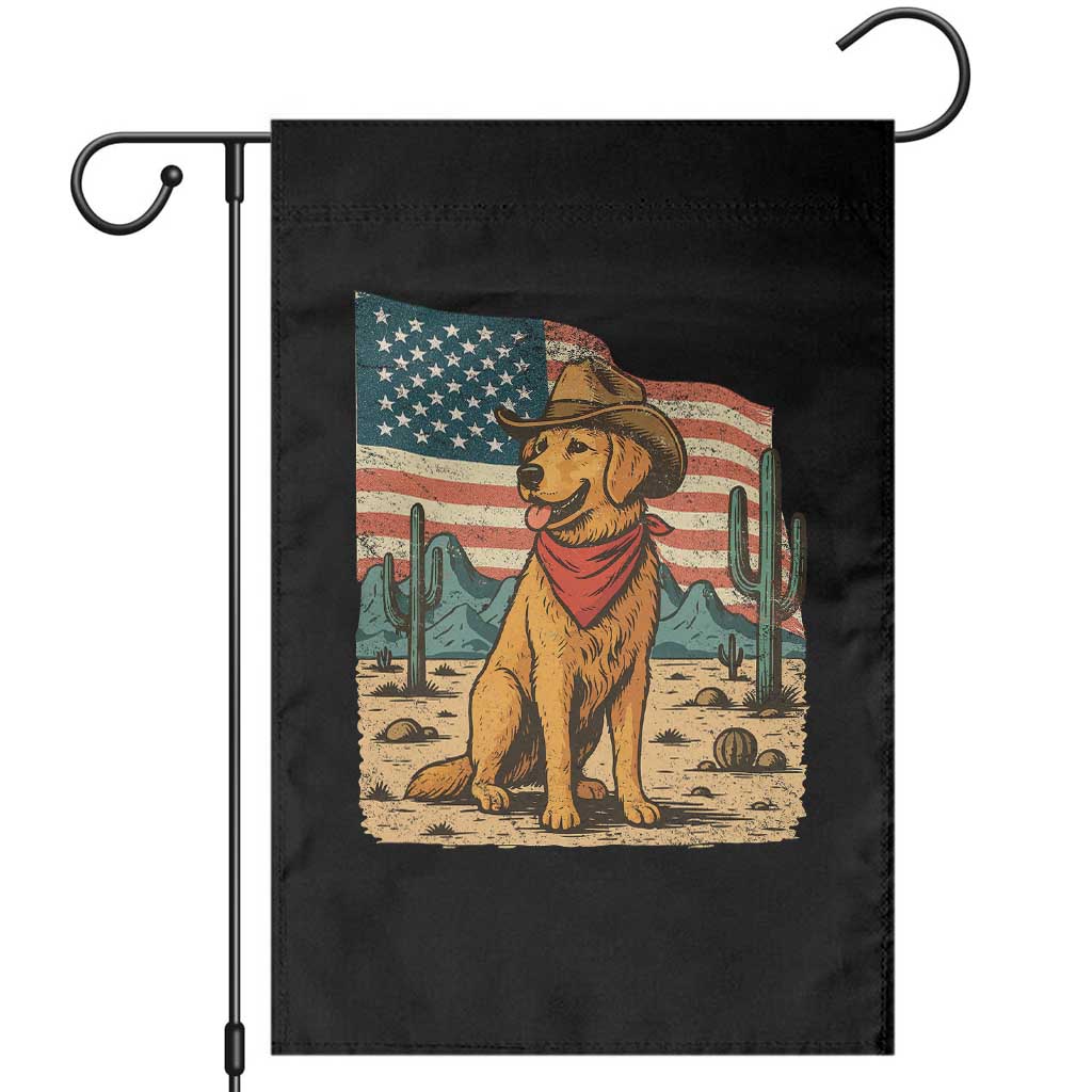 Patriotic Cowboy Dog Garden Flag American Flag Western Country TS14 Black Print Your Wear