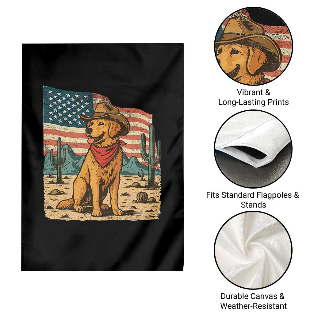 Patriotic Cowboy Dog Garden Flag American Flag Western Country TS14 Print Your Wear