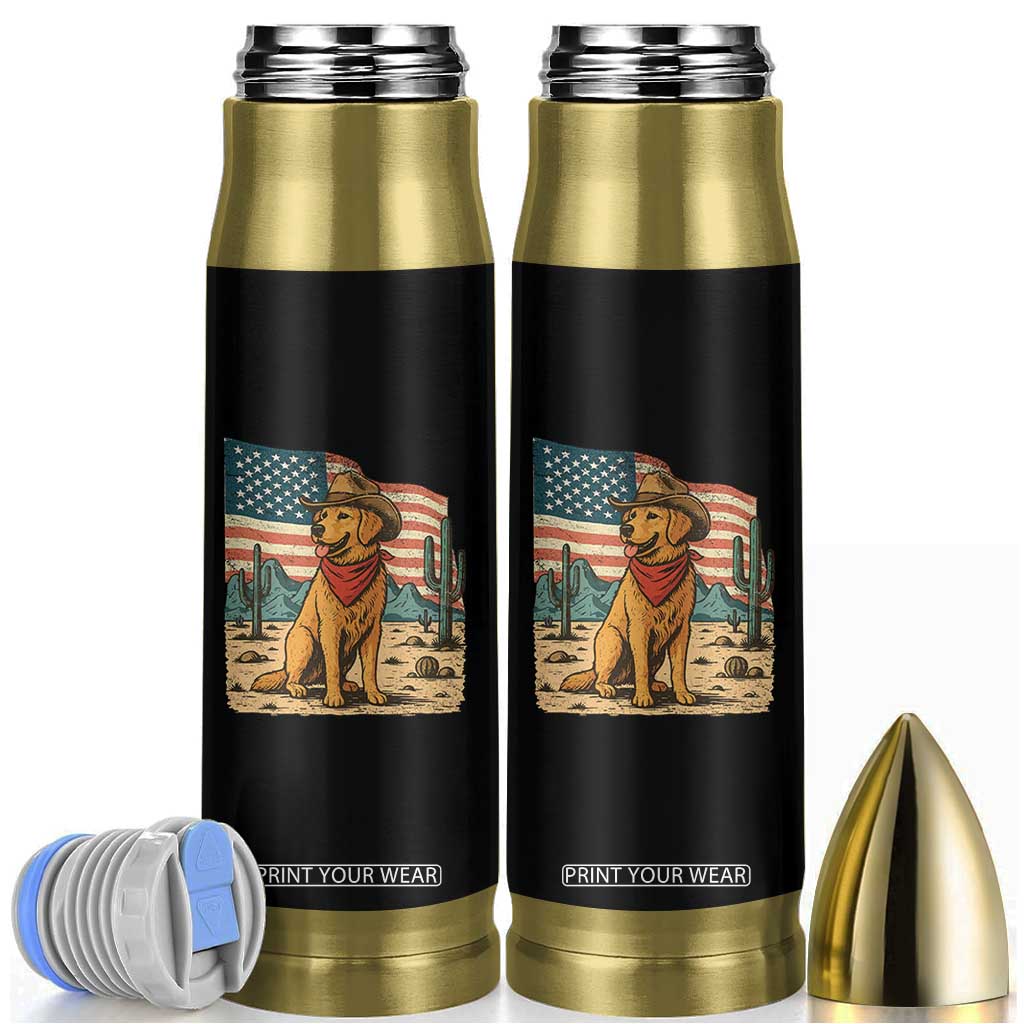 Patriotic Cowboy Dog Bullet Tumbler American Flag Western Country TS14 Black Print Your Wear