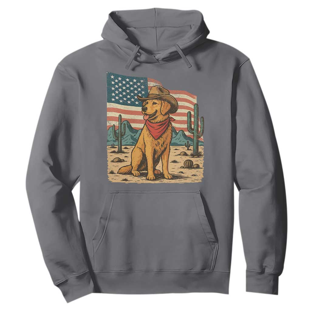 Patriotic Cowboy Dog Hoodie American Flag Western Country TS14 Charcoal Print Your Wear