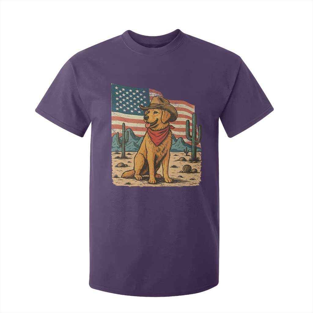 Patriotic Cowboy Dog T Shirt For Kid American Flag Western Country TS14 Purple Print Your Wear