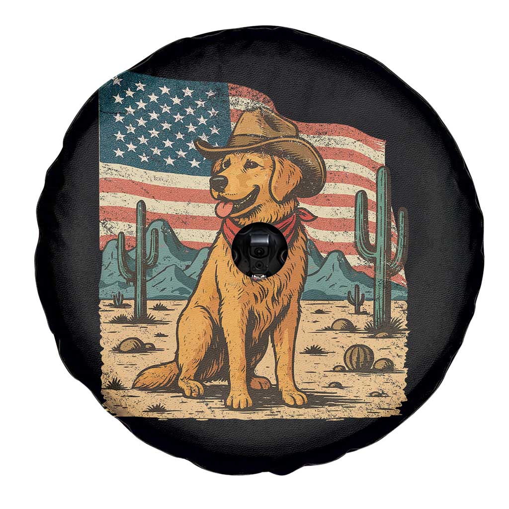 Patriotic Cowboy Dog Spare Tire Cover American Flag Western Country TS14 Print Your Wear