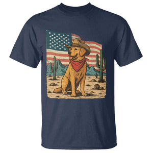 Patriotic Cowboy Dog T Shirt American Flag Western Country TS14 Navy Print Your Wear
