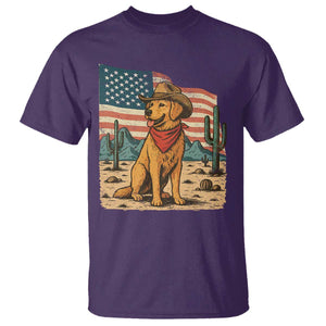 Patriotic Cowboy Dog T Shirt American Flag Western Country TS14 Purple Print Your Wear