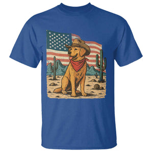 Patriotic Cowboy Dog T Shirt American Flag Western Country TS14 Royal Blue Print Your Wear