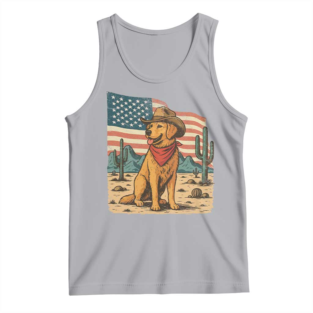 Patriotic Cowboy Dog Tank Top American Flag Western Country TS14 Athletic Heather Print Your Wear