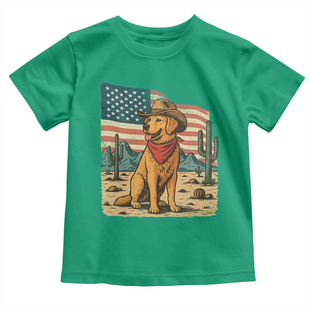 Patriotic Cowboy Dog Toddler T Shirt American Flag Western Country TS14 Irish Green Print Your Wear