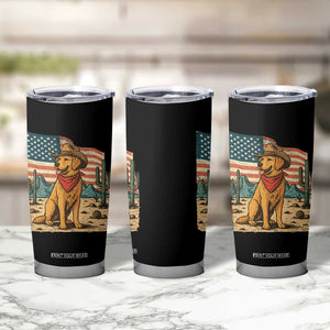 Patriotic Cowboy Dog Tumbler Cup American Flag Western Country TS14 Print Your Wear