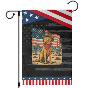 Patriotic Cowboy Dog Garden Flag American Flag Western Country TS14 Distressed Black Blue Print Your Wear