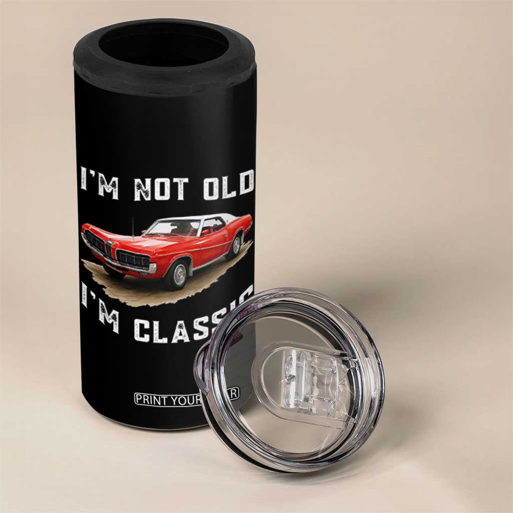 I'm Not Old I'm Classic 4 in 1 Can Cooler Tumbler Vintage 1970 Mercury Cougar Hardtop Classic Car Enthusiast