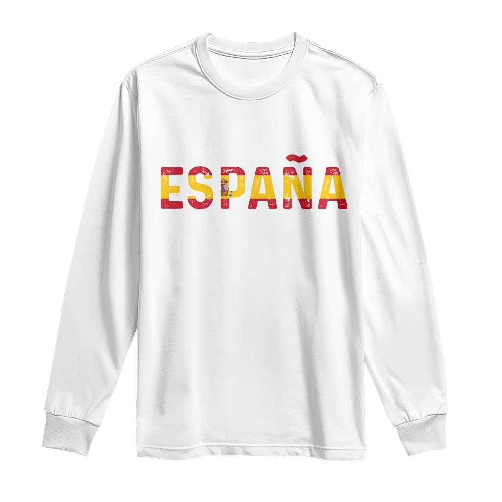 Spain Spanish Flag Espana Pride Long Sleeve Shirt TS14 White Print Your Wear
