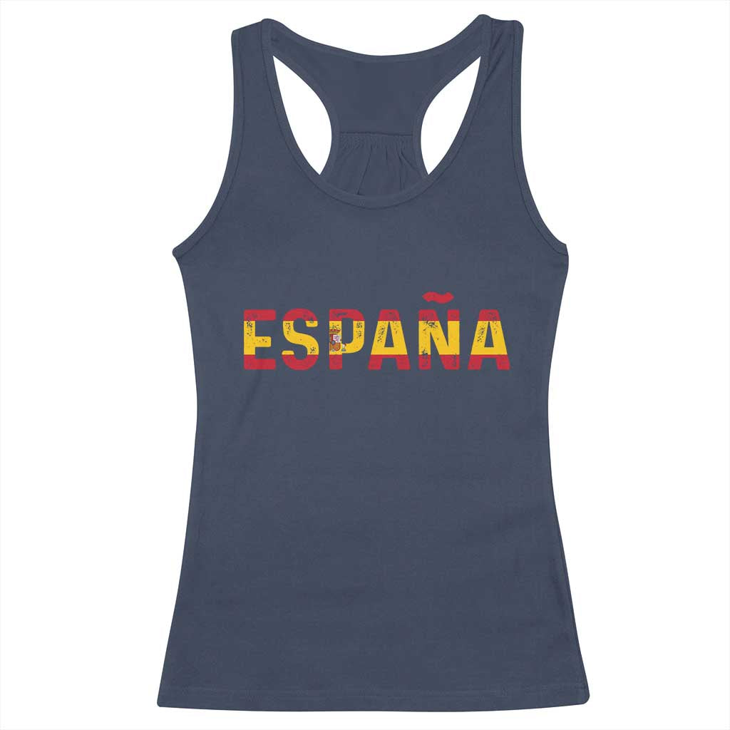 Spain Spanish Flag Espana Pride Racerback Tank Top TS14 Navy Print Your Wear