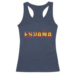 Spain Spanish Flag Espana Pride Racerback Tank Top TS14 Navy Print Your Wear