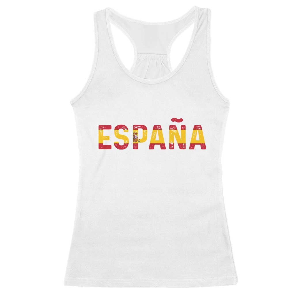 Spain Spanish Flag Espana Pride Racerback Tank Top TS14 White Print Your Wear