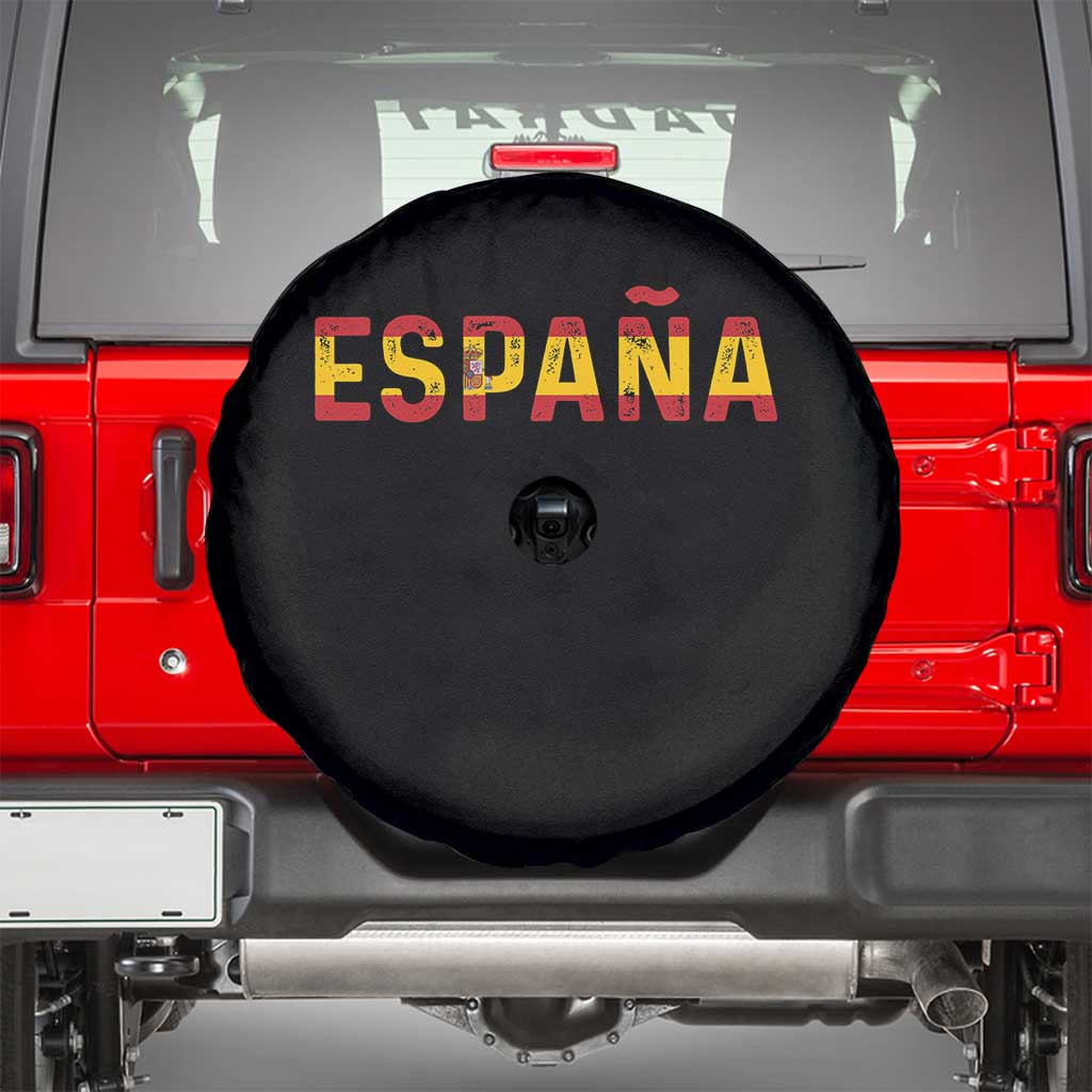 Spain Spanish Flag Espana Pride Spare Tire Cover TS14 Black Print Your Wear