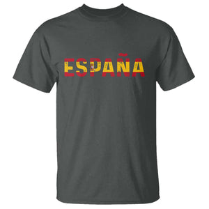 Spain Spanish Flag Espana Pride T Shirt TS14 Dark Heather Print Your Wear